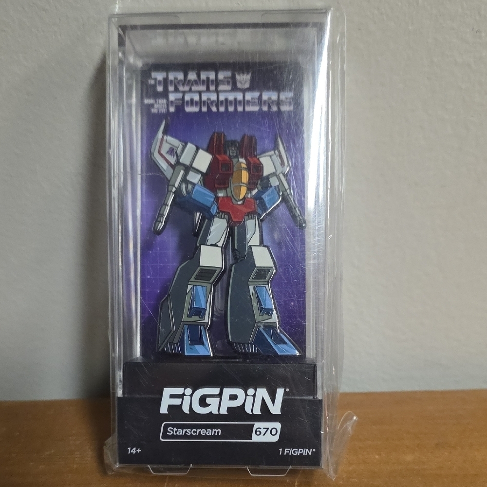 FiGPiN Transformers Starscream Action Figure Pin - Red, Blue, White